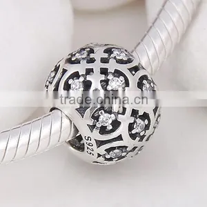 Intricate Lattice Beads For Jewelry Fits Charms Bracelet Sterling Silver Jewelry thumbnail-1