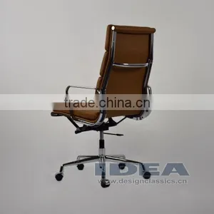 Replica EA219 Charles Office Chair - Tan Color Genuine Leather thumbnail-4