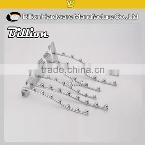 High Quality Heavy Duty Security Display Hook Slatwall Chrome Clothes Hook thumbnail-5
