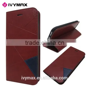 Guangzhou Manufacturer Slim Dual Color Leather Flip Cover Wallet Case for Apple Iphone 6 4.7 Inc With Credit Card Slot thumbnail-3