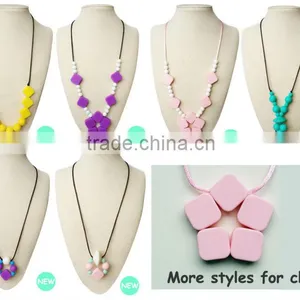 Wholesale Turquoise Silicone Rubber Necklace/Amber Teething Necklace thumbnail-6