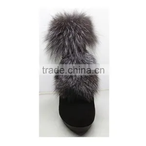 Fashion Women Rabbit Fur Furry Snow Boots thumbnail-3