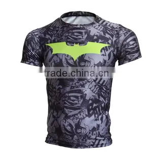 Marvel Men's Bat-man Pattern Tights Shirt Compression Fitness 3d Printed T Shirt Superhero Quick Dry Male Tops Brand Clothing thumbnail-1