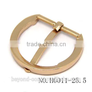 25.5 mm D Buckle for Bag Curved Pin Buckle Shiny Gold Plated Durable Iron Prong Zinc Buckle thumbnail-2