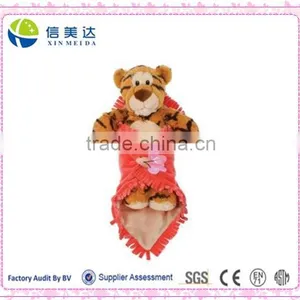 Plush Animal Tiger in Red Baby Blanket Stuffed Toy thumbnail-1