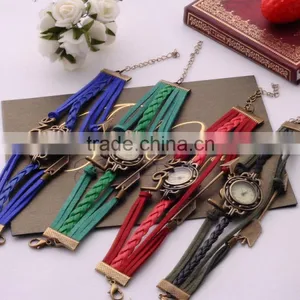2016 Magnetic Wistband Feather Wrap Bracelet Arrow&Love Quartz Watch Bracelet Punk Style Bracelet/ thumbnail-2