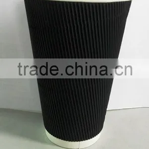 Hot Sale 16oz Black Ripple Wall Cup Make in China Foshan City thumbnail-1