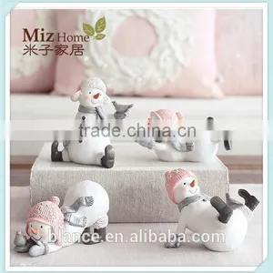 Lovely Snowman Resin Figurine Long Nose Design Universal Christmas Gift thumbnail-1