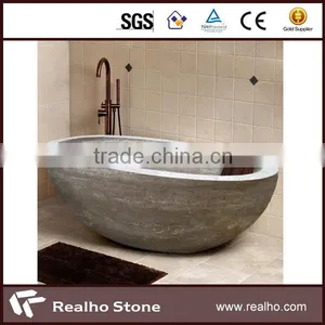 Round Black Stone Bowl Bathtub Price thumbnail-6
