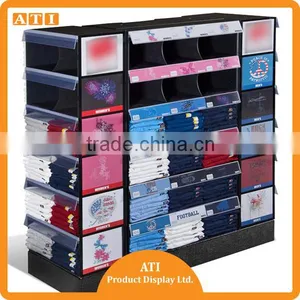 Blue and Clear 4 Tiers Acrylic Cosmetic Merchandise Stock Holder for Cosmetic thumbnail-4