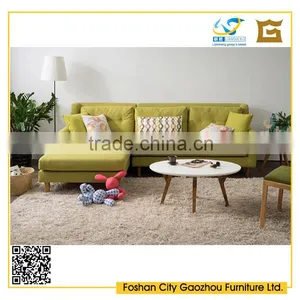 Modern Comfortable Living Room Sofa Set Nordic Style Wooden Legs Fabric Sofa With Button Tufted Back Cushions thumbnail-5