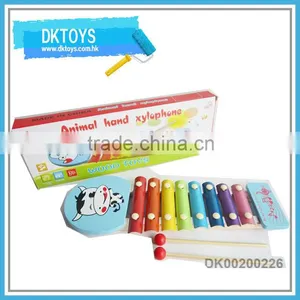 Hot Sale Popular Wooden Instrument Knock Organ 8 Sound Cow Animal Shape Fun Music Kids Toys thumbnail-1