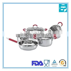 8Pcs Stainless Steel Cookware With Silicon thumbnail-1