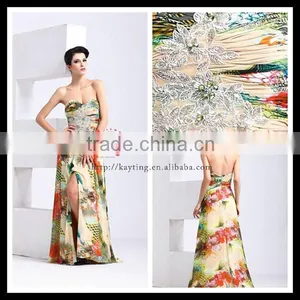 Trendy Amazing Style off Shoulder Sleeveless Formal Dress Sexy Front Slit Wedding Dresses thumbnail-1