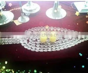 Elegant Fashion Crystal and Metal Wedding Decoration Leaf Shaped Charger Plates thumbnail-1