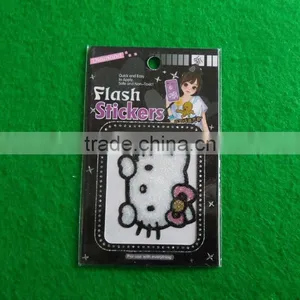 Glitter Powder Hello and Kitty Sticker for Mobile Phone thumbnail-1