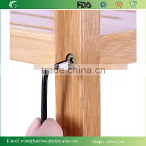 Bamboo Bathroom Tower 5-Shelf Towel Storage Standing Rack Shelving thumbnail-5