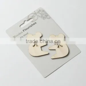 Wood Veneer Shape, Wooden Flourish Scrapbooking Card Craft Embellishments thumbnail-1