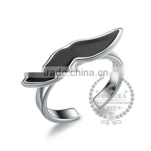 925 Solid Sterling Silver Glue Black Mustache Adjustable Ring Fashion Women Jewelry 6260561 thumbnail-1