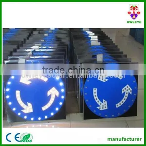 Circular Route Solar Powered Traffic Sign/3m Reflective Aluminum Road Circle Signs thumbnail-4