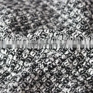 Wholesale Black/white Trendy Tweed Fabric, Fancy Thick Black White Plaid Fabric for Scarf thumbnail-2
