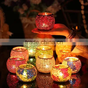Glass Mosaic Candle Holder Passed CE,CQC and ROHS thumbnail-1