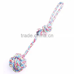 Cotton Rope Hand Pull Long Tail Dog Toys Ball Small Size 30cm thumbnail-1