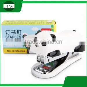 Plastic Mini Cartoon Portable Office Stationery Manual Panada Paper Stitcher Stapling Machine Stapler thumbnail-5