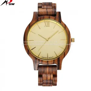Roma Numbers New Women Style Classic Wooden Wrist Watch thumbnail-1