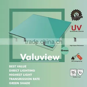 Transparent Plastic Polycarbonate Solid Flat Sheet (Valuview Green Solid Flat) thumbnail-1