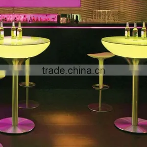 LED Modern Halfmoon Tea Table/ Hot Sell LED Rechargeable Halfmoon Coffee Table/LED Outdoor Lawn Halfmoon Cocktail Table thumbnail-4