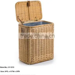 Recycling Willow Baskets With Metal Liner for Trashes thumbnail-1