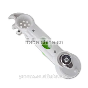 Safety Bottel One Touch Can Opener, Bottle Opener Kit Grinding Garlic Keychain thumbnail-2