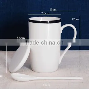 380ml Porcelain Mug With Silver Rim 380ml Porcelain Mug With Handle thumbnail-5
