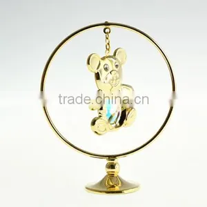 Latest Lovely Gold Plated Crystals Bear for Baby Gift Ideas thumbnail-3
