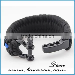 Stainless Steel Shackle Buckle Hiking Outdoor Survival Paracord Bracelet thumbnail-3