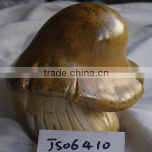 Porcelain Mushroom Decoration Hand Made Brown Color thumbnail-1