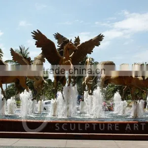 Outdoor Garden Decoration Horse Waterfall Fountain Statue Sculpture thumbnail-1