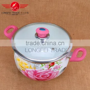 Cast Iron Decal Enamel Ceramic Hot Soup Pot With Insulated Bakelite Handle thumbnail-1