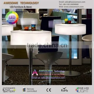 Modern Style Color Changing Led Plastic Outdoor Bar Furniture Table thumbnail-3