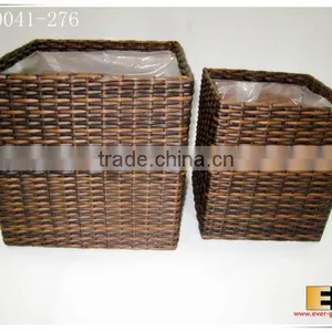 PE/Plastic Rattan Cube Square With Liner Flower Planter thumbnail-2
