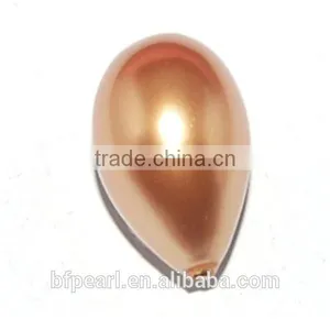14-19mm Golden Raindrop Shell Pearls Bead Wholesale Jewelry thumbnail-1