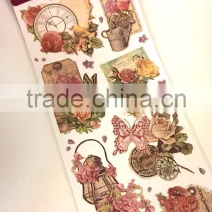 Embossed Sticker, Antique Elegance Design Sticker for Decoration, Classic Decorative Shinny Glitter Sticker thumbnail-2