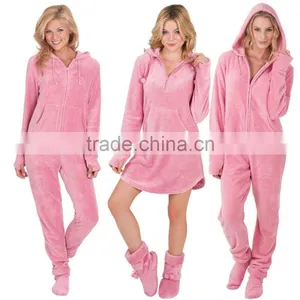 2017 Christmas Onesie Plush Heavyweight Microfleece Sleepshirt & Family Hoodie-footie Pajamas Sublimation Onesie for Women thumbnail-1