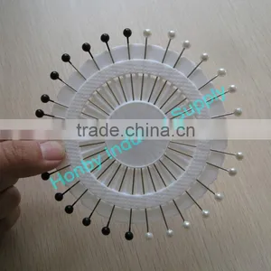 Wheel Package White & Black Color Pearl Head Sewing Pin thumbnail-1