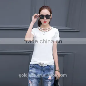 New Casual Women Blank T Shirt Customized New Fashion Design Girls t Shirt thumbnail-4