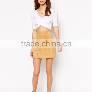 Latest Arrival Glamorous Petite Wrap Front Crop Top With Breathable Fabric thumbnail-1