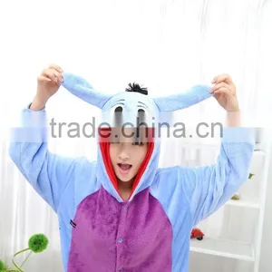 Flannel Cartoon Adult Animal Jumpsuit Animal Pajamas Jumpsuit Donkey Design thumbnail-5