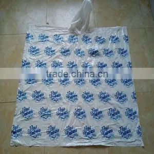 Logo Printed Black Disposable Raincoat Rain Poncho With Hood thumbnail-3
