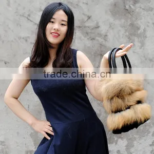 CX-H-33 Genuine Red Fox Fur & Mink Fur Hand Bags thumbnail-5